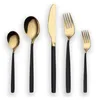 30 Stück Titan Schwarz Besteck Set | Schwarz-Gold Design | Produktbild-Vorschau 1