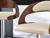 Verstellbarer Barhocker ZUWENA – Walnuss/Creme/Chrom Produktbild-Vorschau 3