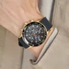 A close-up shot of a person's wrist wearing a gold and black Maserati watch. Produktbild-Vorschau