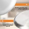 Rundes Edelstahl-Tablett 30 cm, silberfarben, Obstschale Voir les images du produit