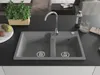 Mexen Tomas 2-miskový granitový dřez 800 x 500 mm, Šedá, Náhled obrázku produktu 3