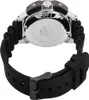 The back of a black and silver watch with a black rubber strap. Podgląd zdjęcia produktu
