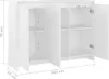 vidaXL Príborník biely 102x33x75 cm Materiál dreva Náhľad obrázku produktu 7