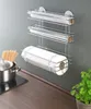 WENKO Küchen Rollen Halter TRIO Edelstahl ohne bohren Alu Produktbild-Vorschau 3