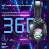 A close-up marketing image of a gaming headset with text highlighting its features. Produktbild-Vorschau