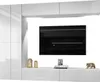 A modern, white, high-gloss entertainment center with a mounted television. Produktbild-Vorschau