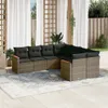 Design 8-tlg. Garten-Sofagarnitur mit Kissen Grau Poly Produktbild-Vorschau 1