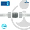 A product image showing a hose connector between two flexible hoses. Produktbild-Vorschau