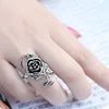 Gothic Damen Rose Flower Vine Legierung Emaille Fingerring Produktbild-Vorschau 8