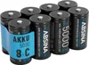 ABSINA 8x Batterien C Baby LR 14 wiederaufladbar 5000 mit Produktbild-Vorschau 1