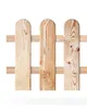A close-up view of a wooden fence made of three vertical planks and two horizontal supports, set against a white background. Produktbild-Vorschau