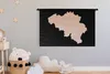 MuchoWow® Wandteppich Wandbehang Karte - Belgien - Rosa Produktbild-Vorschau 3