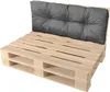 A pallet sofa with a dark gray cushion on a white background. Produktbild-Vorschau