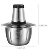 A stainless steel food chopper with dimensions indicated. Produktbild-Vorschau