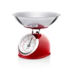 A red kitchen scale with a silver bowl on a white background. Náhľad obrázku produktu