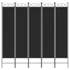 vidaXL 5-tlg. Paravent Schwarz 200x200 cm Stoff Produktbild-Vorschau 3