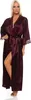 Damen langes Kimono Seidenrobe Morgenmantel; Dunkellila M Produktbild-Vorschau 2