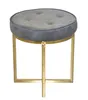 Hocker - Sitzhocker in Messingfarben/Sitzfläche Grau Produktbild-Vorschau 2