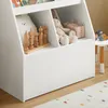 A white children's storage shelf filled with toys. Náhľad obrázku produktu