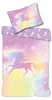 Einhorn Regenbogen Bettwäsche Set 2 tlg 135 x 200 cm 100% Produktbild-Vorschau 1