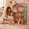 Rijoka drevený domček pre bábiky Villa XXL - vrátane sady Náhľad obrázku produktu 13