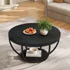 Stolik kawowy, stolik boczny 80 cm, dwupiętrowy stolik do Podgląd zdjęcia produktu 3