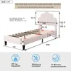 Jednolôžková posteľ 90 x 200 cm, čalúnená, s čelom v tvare Náhľad obrázku produktu 5