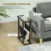 HOMCOM Odkladací stolík s látkovým vreckom, kovový rám, Náhľad obrázku produktu 5