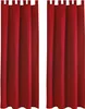 Two red curtains hanging side by side against a white background. Podgląd zdjęcia produktu