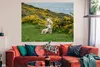 MuchoWow® Poster Gelbe Blumen und zwei Lämmer 160x120 cm - Produktbild-Vorschau 2