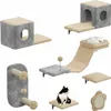 BALCONERA Kletterwand Katzen 5-Teiliges Set aus Holz & Produktbild-Vorschau 3