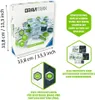 The image shows the packaging of a Gravitrax Extension Building set, along with marketing information about compatibility and product lines. Produktbild-Vorschau