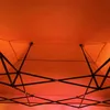 Interior view of an orange tent frame. Voir les images du produit