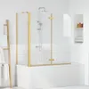 vidaXL Paroi de douche dorée 120 x 68 x 130 cm Voir les images du produit 2
