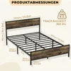 Metallbett 140x200 mit Matratze, 20cm Kaltschaummatratze H3 Produktbild-Vorschau 2