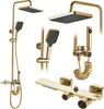 A collection of gold-colored shower fixtures against a white background. Anteprima dell’immagine prodotto