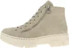 A side view of a beige Rieker women's lace-up boot with a zipper. Podgląd zdjęcia produktu