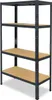 A four-tier metal shelving unit with wooden shelves, shown against a white background. Anteprima dell’immagine prodotto