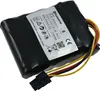 A black rechargeable lithium battery pack with a white label and colored wires. Produktbild-Vorschau