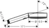 A technical drawing of a shower head with dimensions and angles indicated. Produktbild-Vorschau