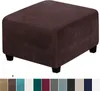 (Braun) Quadratischer Hockerbezug Stretch-Ottomanenbezug Produktbild-Vorschau 1