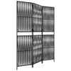 Paravent 3-tlg. Schwarz Poly Rattan Produktbild-Vorschau 1