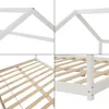 A collage of four close-up images showing different parts of a white house bed frame. Náhled obrázku produktu