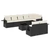 vidaXL 9-tlg. Garten-Sofagarnitur mit Kissen Schwarz Poly Produktbild-Vorschau 1