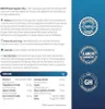 Product information and marketing seals on a white and blue background. Produktbild-Vorschau