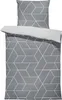 A duvet cover and pillowcase set with a geometric pattern. Produktbild-Vorschau