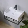 Waschbecken keramik 50 x 35 x 12.5 cm,Weiß, Eckig Produktbild-Vorschau 6