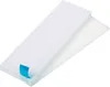 A white filter with a blue tab on a white background. Produktbild-Vorschau
