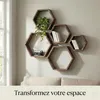IvoQ Hexagon Étagères Murales Lot de 5 - Bois - Marron Voir les images du produit 2