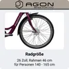 Agon Axis E-Bike 26 Zoll Citybike Damen Herren 140 - 165 cm Produktbild-Vorschau 8